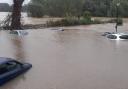 Flooding in the Elms car park in Framlingham