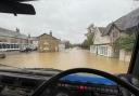 A view of flood-hit Debenham high street on Friday