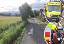 A cyclist was knocked into a ditch during a crash in Suffolk today