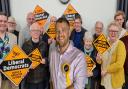 Henry Batchelor with LibDem supporters in West Suffolk.