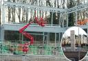 David Lloyd health club at Marham Park on the edge of Bury St Edmunds has moved a step closer as pictures show large frames have been erected