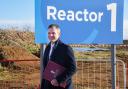 Nuclear minister Andrew Bowie at the Sizewell C site