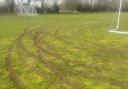 Pitches in Barton Mills were left damaged by tyre marks