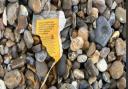 The Golden Wonder crisp packet found on Sizewell beach by walker Percy Grainger