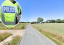 Part of the B1119 Saxmundham Road is closed after a lorry burst a tyre