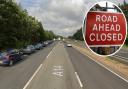 The A14 is closed after flooding