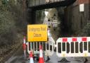 The road has been shut due to flooding under the bridge