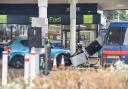 A Felixstowe petrol station has reopened following a crash
