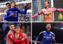 Clockwise from top left: Leicester City, Leeds United, Ipswich Town and Southampton are all in the race for the top two spots in the Championship. Here's who the Opta supercomputer thinks will get them