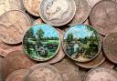 Yvonne Jack's two paintings of Suffolk landscapes on coins