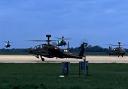 The helicopters landed at Wattisham Airfield at 6:30pm
