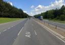 The A14 is down to just one lane after a crash near Newmarket