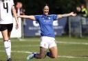 Natasha Thomas celebrating after scoring her 149th goal for Ipswich Town in the 1-0 win over MK Dons