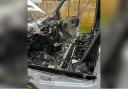 A van has been destroyed in a fire