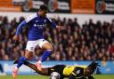 Omari Hutchinson dances away from a tackle during Ipswich Town's 0-0 draw with Watford