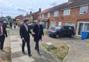 Jack Abbott and Darren Jones campaigning on the Chantry estate in Ipswich.