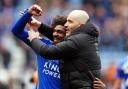 Leicester City boss Enzo Maresca and star man Hamza Choudhury celebrate yesterday. The Foxes could be promoted on Tuesday night