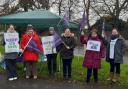 More than 350 workers across Suffolk are on strike over hospital privatisation.