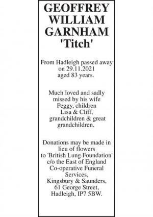 GEOFFREY WILLIAM GARNHAM 'TITCH'
