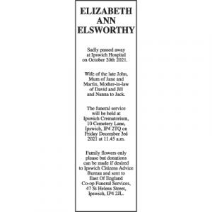 ELIZABETH ANN ELSWORTHY
