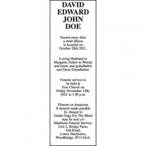 DAVID EDWARD JOHN DOE