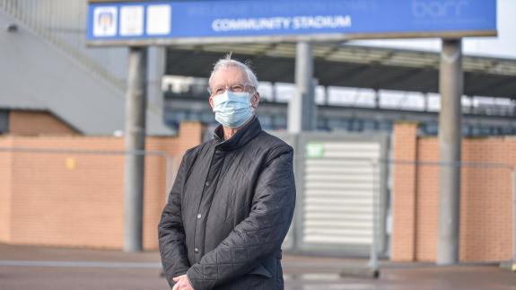 East Anglian Daily Times: Paul Taylor, who had his vaccination at the home of Colchester United FC East Anglian Daily Times: Paul Taylor, who had his vaccination at the home of Colchester United FC