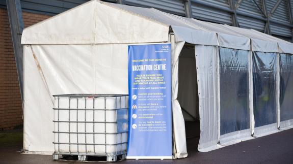 East Anglian Daily Times: Jobserve Community Stadium in Colchester is now being used as a mass vaccination centre East Anglian Daily Times: Jobserve Community Stadium in Colchester is now being used as a mass vaccination centre