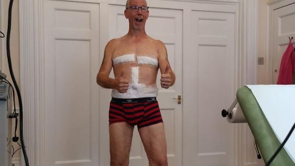 East Anglian Daily Times: Despite undergoing serious surgery, Mr Edwards is in high spirits Picture: HARLEY STREET SCKIN CLINIC/ EMMA CATTELL East Anglian Daily Times: Despite undergoing serious surgery, Mr Edwards is in high spirits Picture: HARLEY STREET SCKIN CLINIC/ EMMA CATTELL