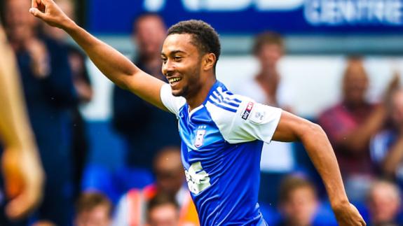 East Anglian Daily Times: Grant Ward celebrates after putting Town 1-0 ahead against Preston earlier this season. East Anglian Daily Times: Grant Ward celebrates after putting Town 1-0 ahead against Preston earlier this season.