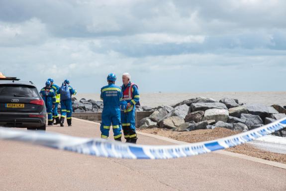 East Anglian Daily Times: Emergency services on Felixstowe seafront East Anglian Daily Times: Emergency services on Felixstowe seafront