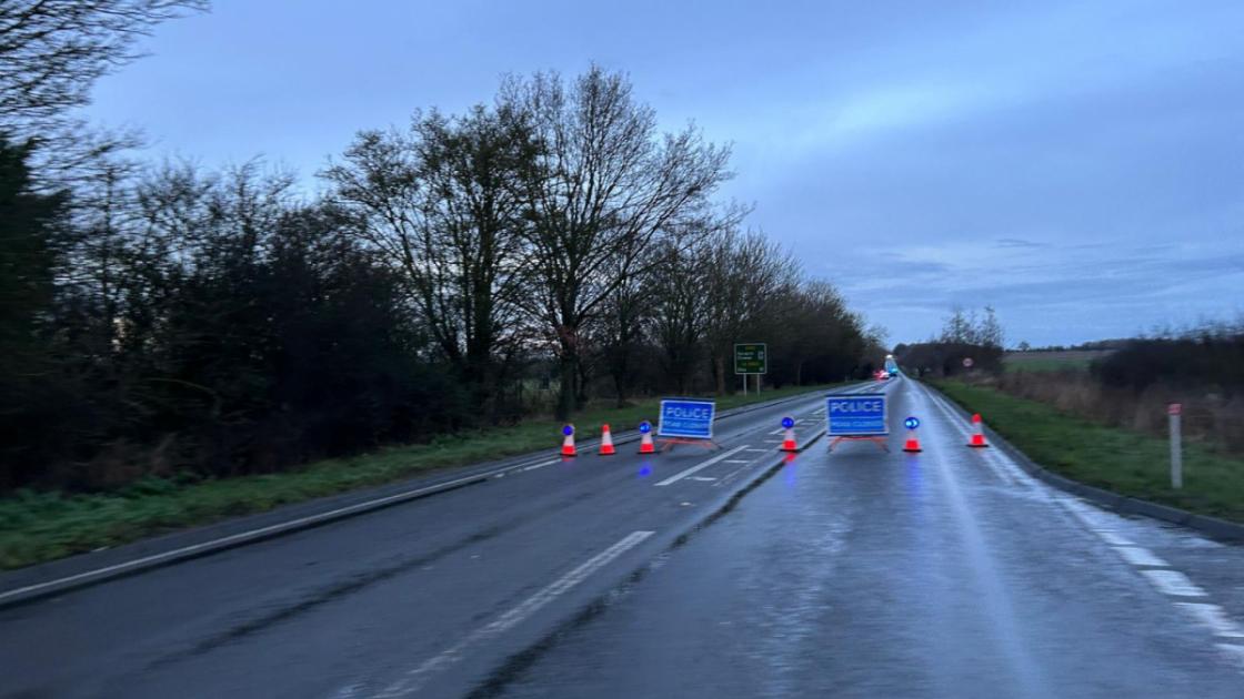 A140 in Mendlesham shut after car overturns in crash 
