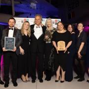 Left to right: Dave Gibbons (sponsor), Thomas Hoddy, Natalie Douglas, Bill Jordan, Deb Jordan, Lorraine Findlay, Kelly Lovick, Amy Plows, Sophie Coles, Lydia Bentley