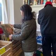Customers browse the records in A Discount Record Shop in Beccles