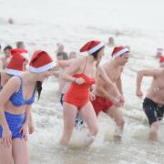 Swimmers braving the cold waters in 2014