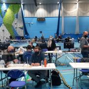 Counting underway during today's count at Lowestoft's Waterlane Leisure Centre.
