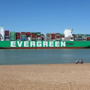 One of the largest container ships has docked at the Port of Felixstowe