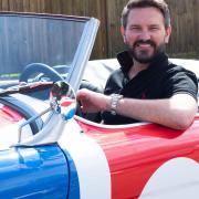 Stuart Shand has created a Union Jack flag on his Austin Healey for the Jubilee
