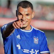 Just for you: Kayden Jackson after giving Ipswich a 2-0 lead at Fleetwood Town.
