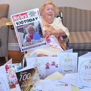 Pam Allen celebrates her 100th birthday in style.