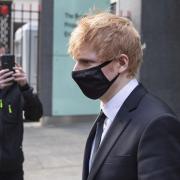 Ed Sheeran leaving the High Court in London after a hearing for his copyright trial