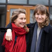 Amy (left) and Esther Gibbons outside Slate Barn, a space that they are developing into a performing arts venue.