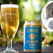 Dan Gooderham, head brewer at Adnams, and the Dry Hopped Lager which won the National Keg Session Lager & Pilsner category at the SIBA National Independent Beer Awards.