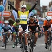 Marianne Vos winning the Women's Tour in Bury St Edmunds in 2014