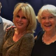 Jan Etherington, pictured with Dame Joanna Lumley (centre) and Roger Allam (left)