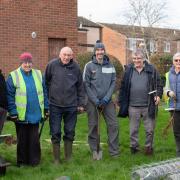 Members of Transition Woodbridge have been planting trees in Admirals Walk. L-R Deborah Pratt with her dog Mollie, Jane Healy,Peter James,  Gerry Curren ,Tony Newman and Jackie Swann.  Picture: Sarah Lucy Brown