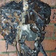 The outdoor plug socket caught fire at a home in Colchester