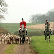 The horses and hounds arrive at Thurlow's Boxing Day Hunt in 2006