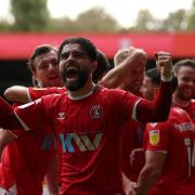 Charlton Athletic's Elliot Lee celebrates and Charlton are on a good run of form right now.