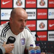 Paul Cook faces the media after the loss at Sunderland