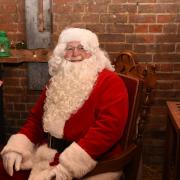 Santa in his coronavirus secure grotto in Nowton Park